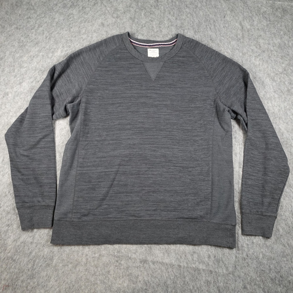 Champion Sweatshirt Mens XXL Gray Heathered Raglan Crew Neck Long Sleeve